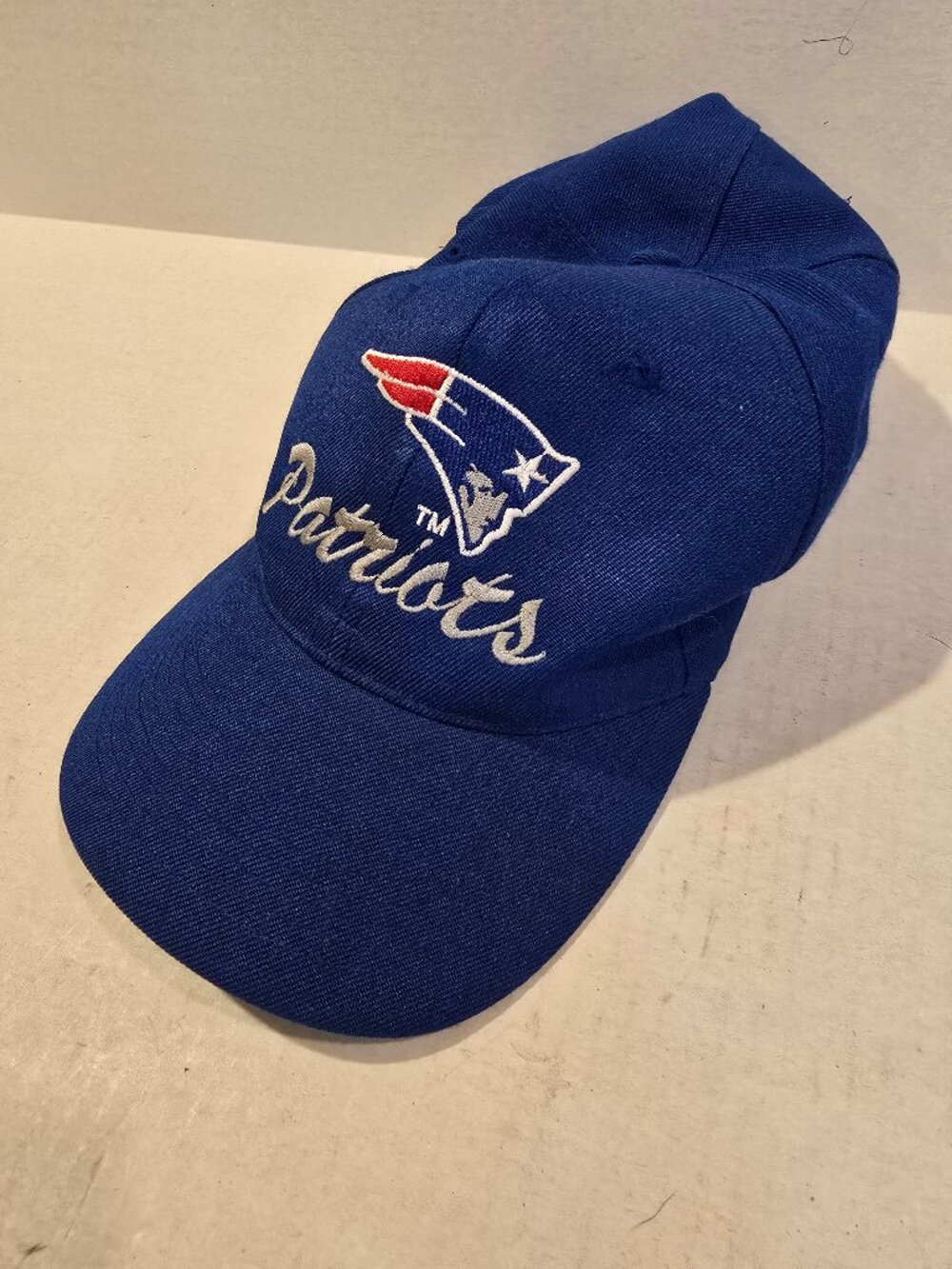 Patriots Baseball Hat Embroidered Blue White Red Gray Wool Blend Large NEW